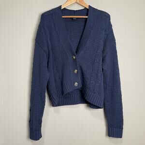 Pendleton 3 button navy blue cardigan women's L